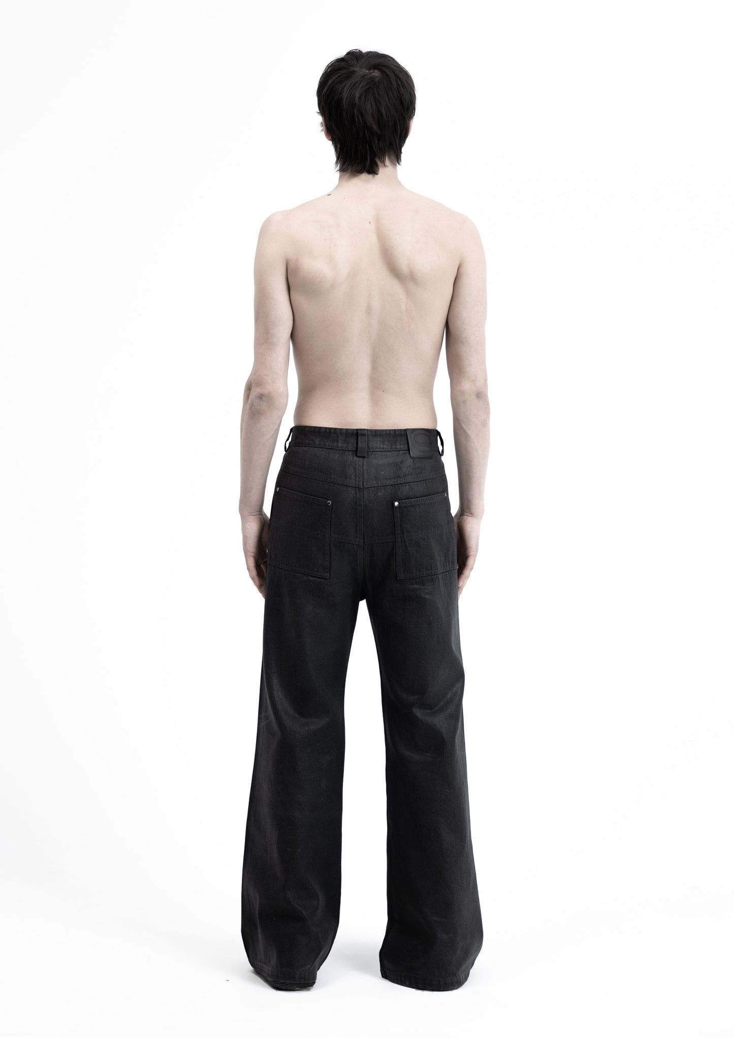 WAXED FLARED DENIM