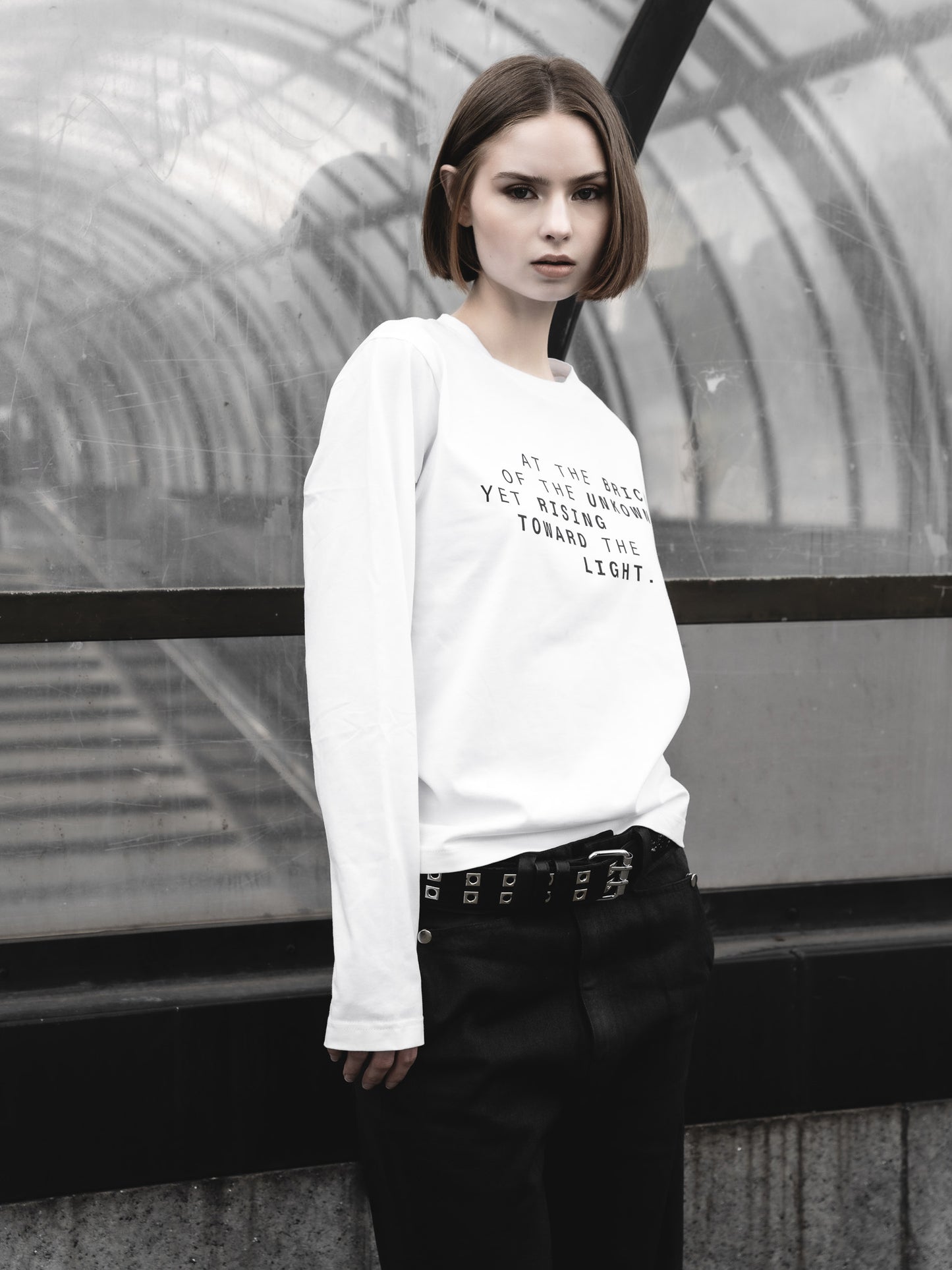 WHITE PRINTED LONGSLEEVE