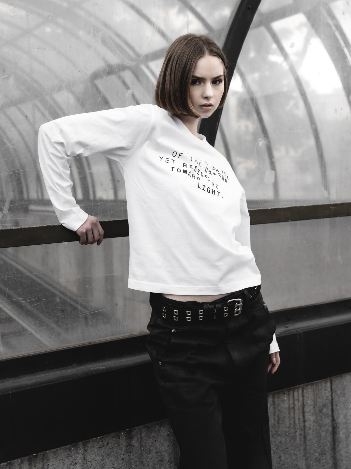 WHITE PRINTED LONGSLEEVE