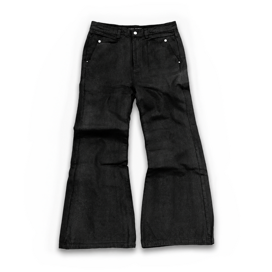 WAXED FLARED DENIM
